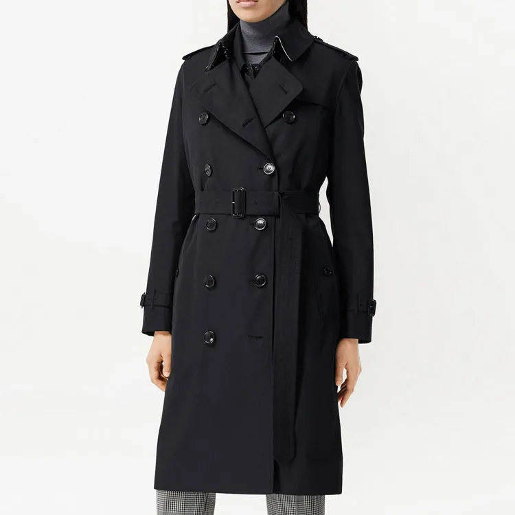 Burberry Trench Coats Women's Blue-2