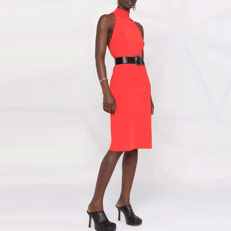GIVENCHY FW21 Sleeveless Dress Women's Red-3