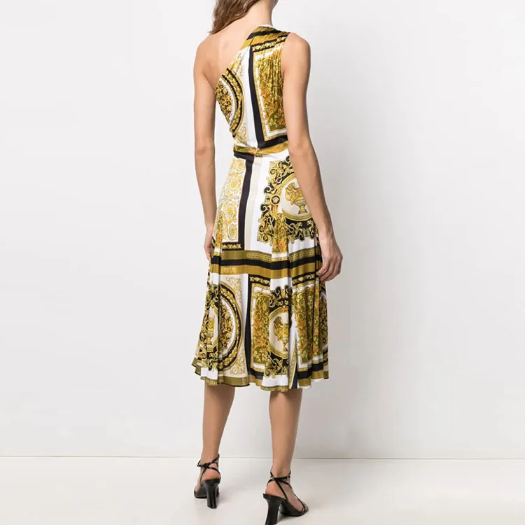 VERSACE Sleeveless Dresses Women's Yellow-2