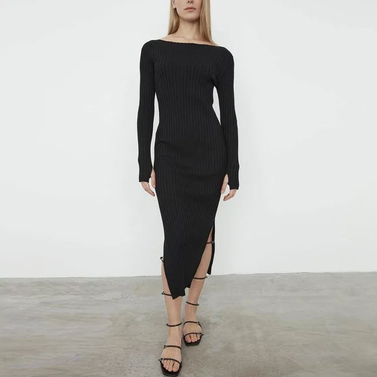 TOTEME Long-Sleeved Dresses Women's Black-2