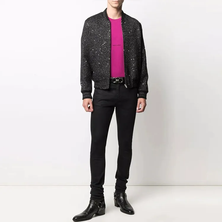 SAINT LAURENT T Shirt Men's Rose Red-3
