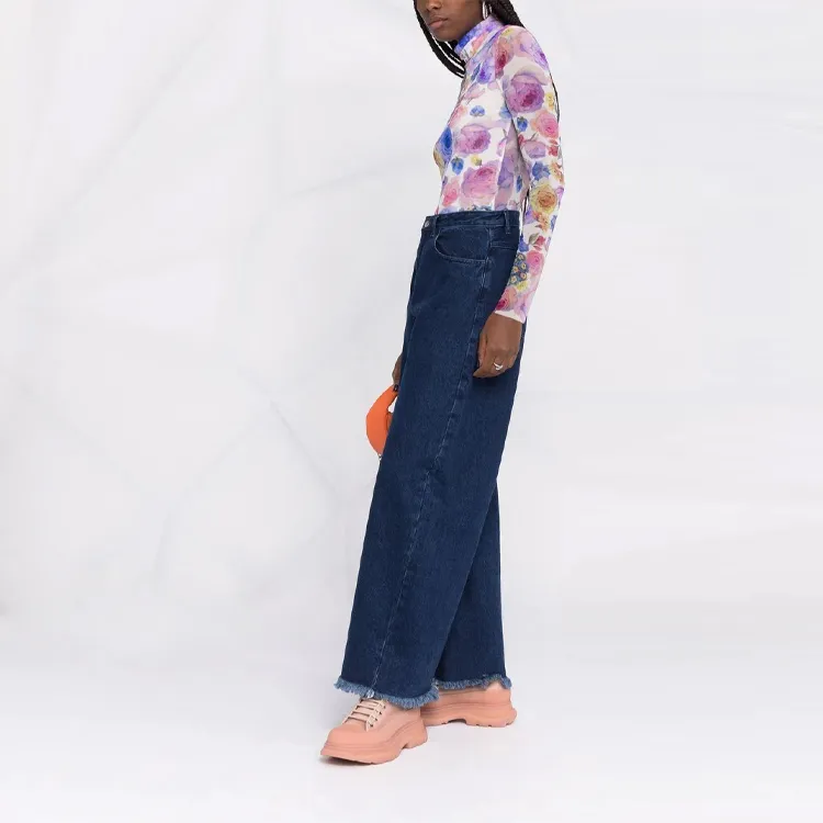 GANNI Printed Mesh Turtleneck 'Multi'-3