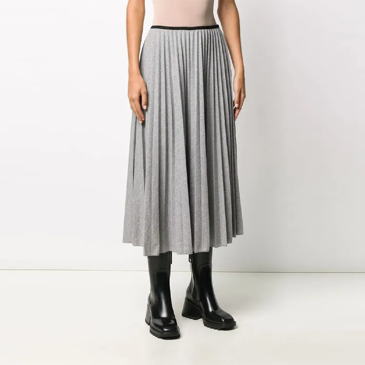 Moncler Casual Long Skirts Women's Gray-2