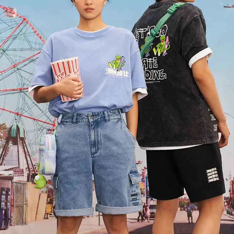 LiNing x Disney Denim Shorts Men's Blue-4