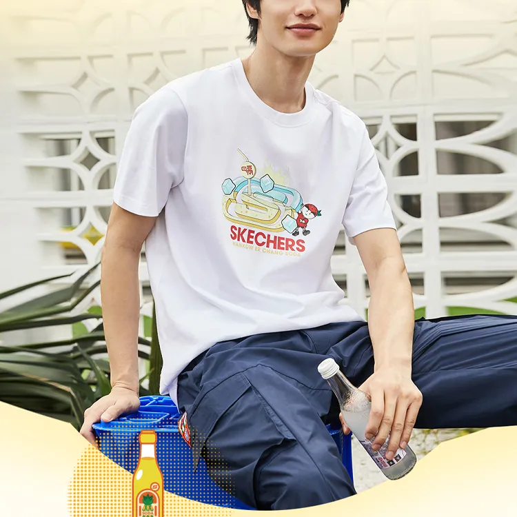 Skechers Hankou No. 2 Factory Joint Series Drop Shoulder Sleeve T-Shirt Unisex-2