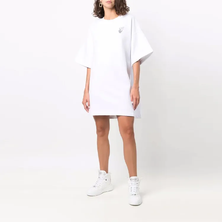 OFF WHITE FW21 Short Sleeved Dresses Women's White-1
