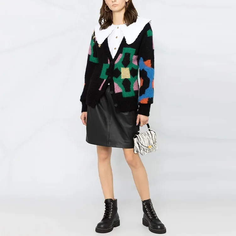 GANNI Oversized collar Buttoned Blouse-1