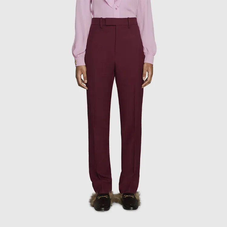 GUCCI 2015 Re-Edition Princetown FW21 Casual Pants Women's Deep Red-1