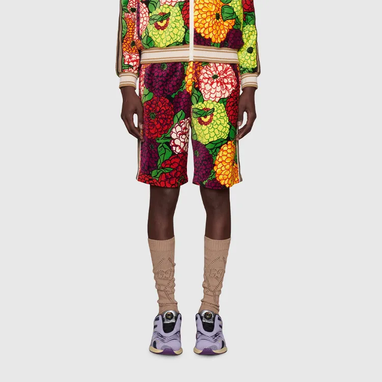 GUCCI X Ken Scott Floral print Track Shorts-2