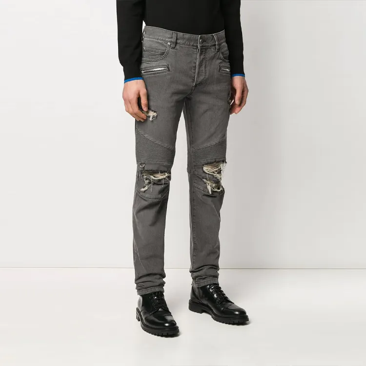 BALMAIN Jeans Men Gray-2