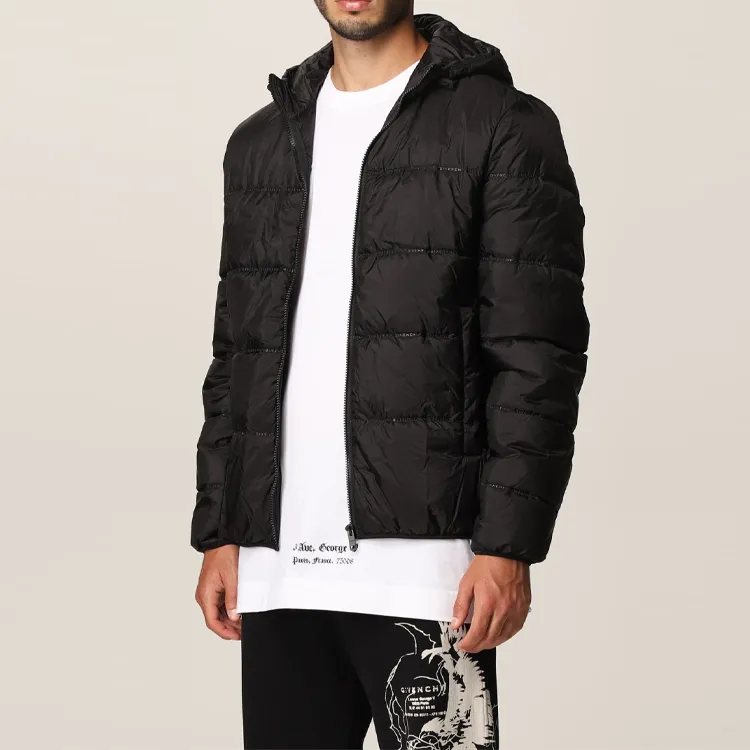GIVENCHY FW21 Solid Color Hooded Puffer Jacket Men's Black-4