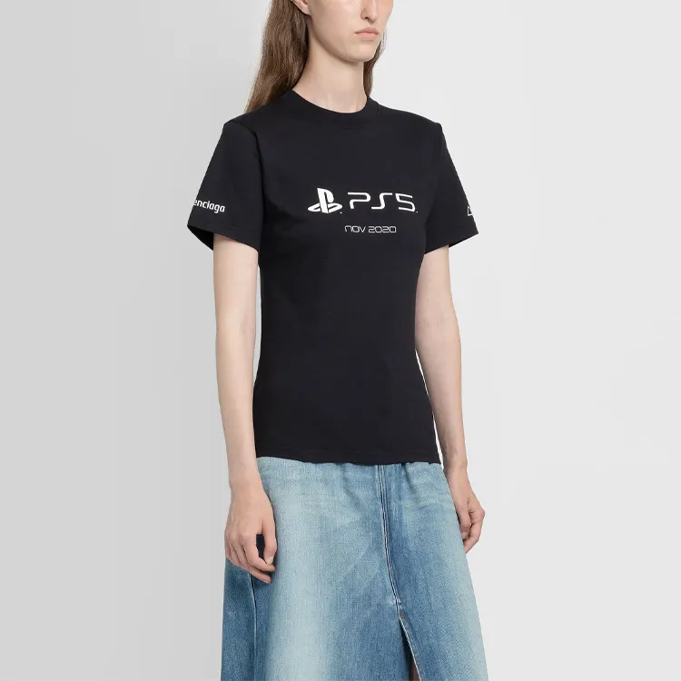 Balenciaga Playstation Small Fit Tee 'Black/White'-4