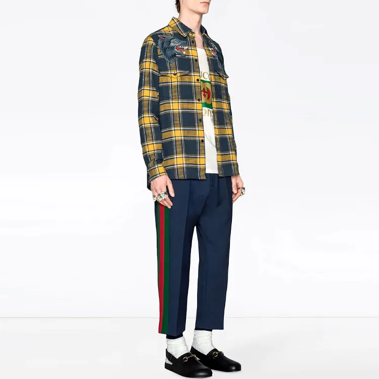 GUCCI Casual Pants Men Blue-4