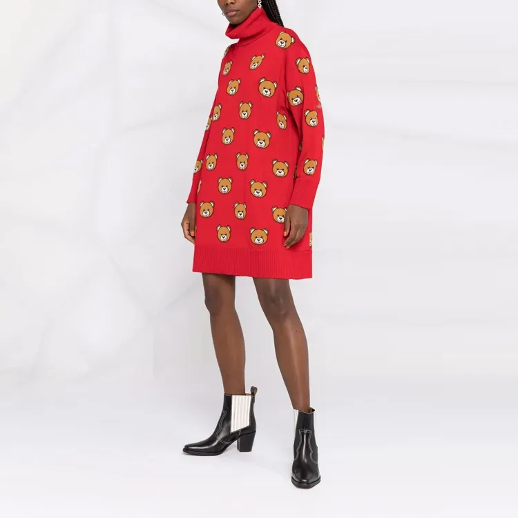 MOSCHINO Long-Sleeved Dresses Women's Red-3