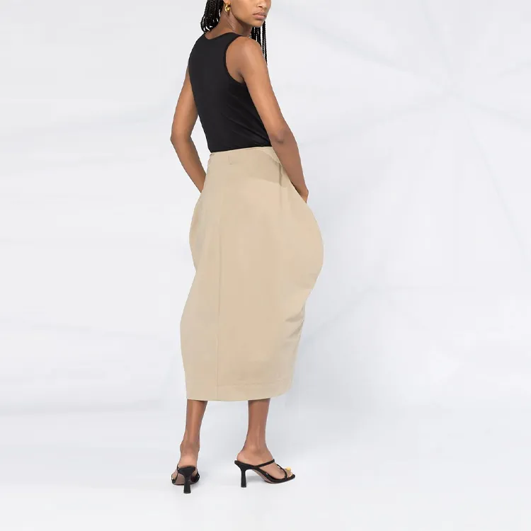 Bottega Veneta Casual Long Skirts Women's Khaki-2