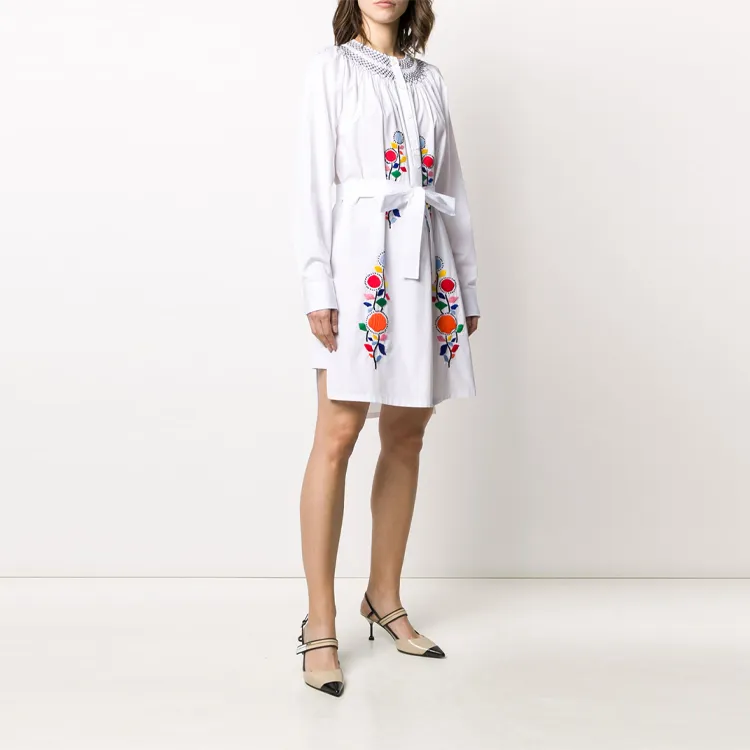 PRADA Long-Sleeved Dresses Women's White-3