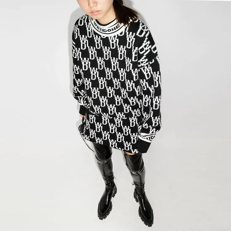 WE11DONE All-over Logo Crew-neck Jumper-3