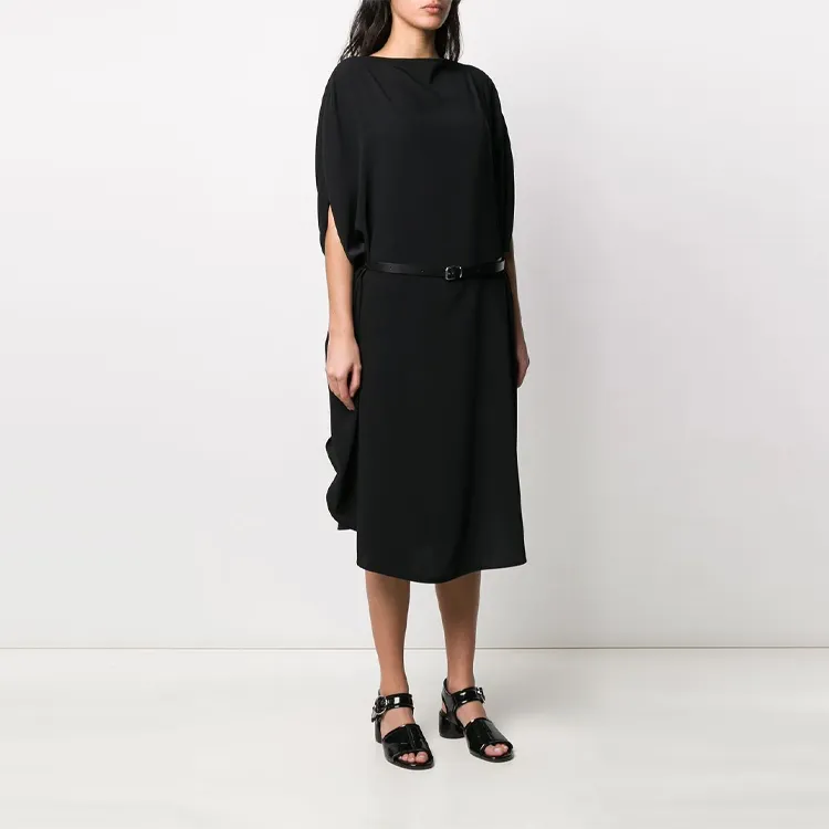 MM6 Maison Margiela Belted Draped Midi Dress-3