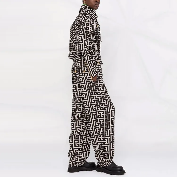BALMAIN FW21 Jumpsuit Women's Black White-3
