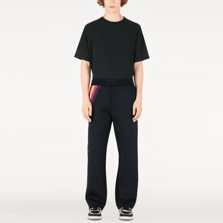 LOUIS VUITTON New Quarterly Products Of LV Knitted Sports Pants Men's Black-1