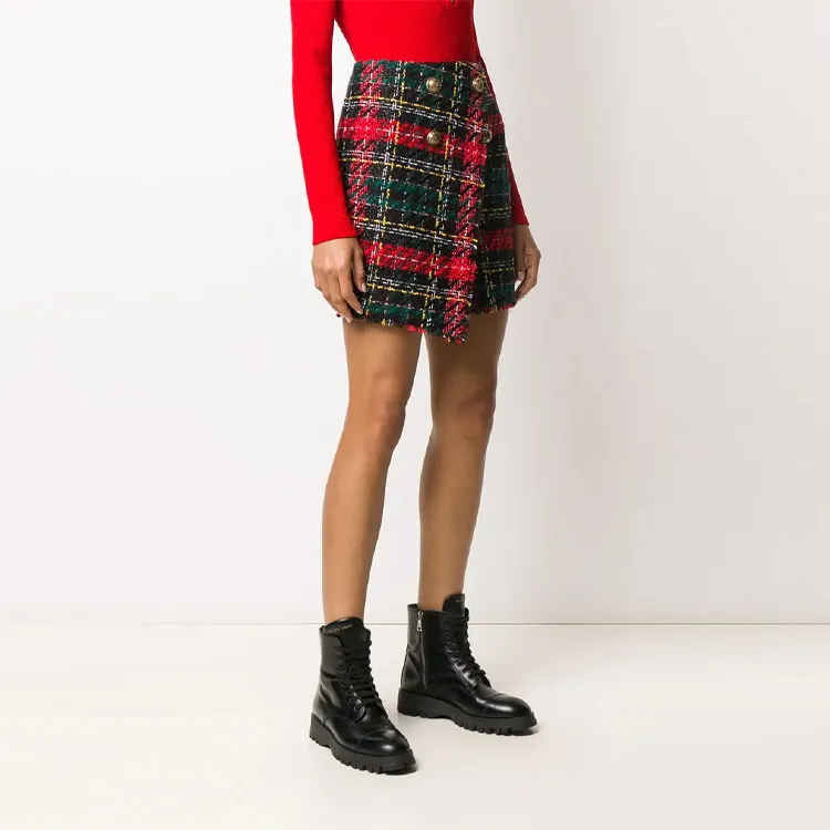 BALMAIN Casual Short Skirts Women's Red-2