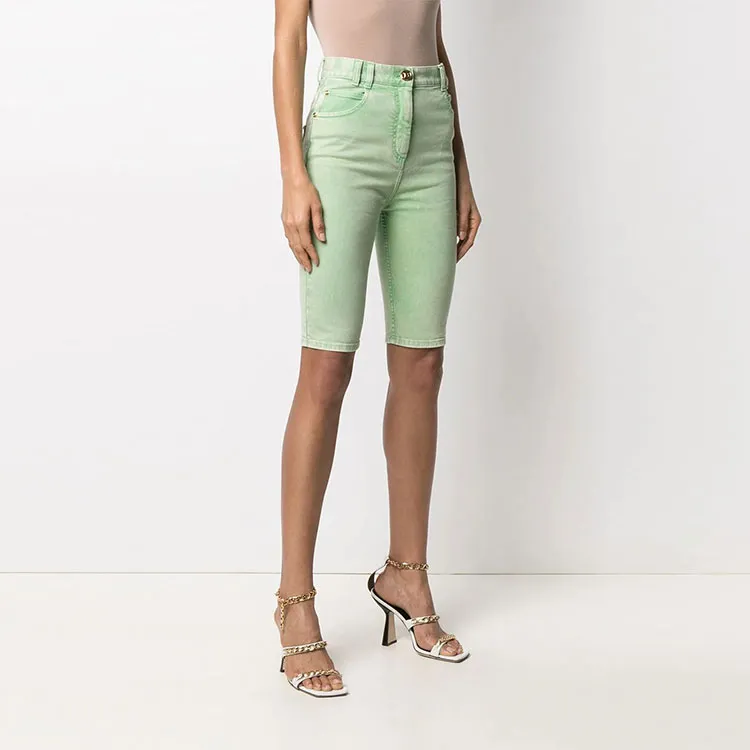 BALMAIN Denim Shorts Women's Green-2