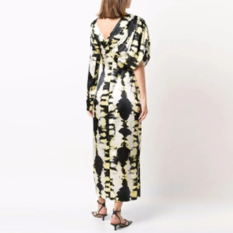 GANNI Short Sleeved Dresses Women's Yellow-2
