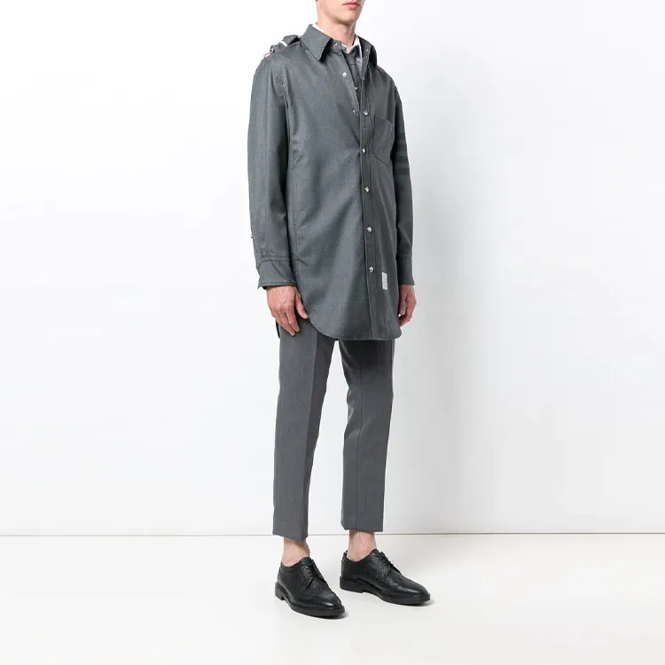 THOM BROWNE Jackets Men Gray-3