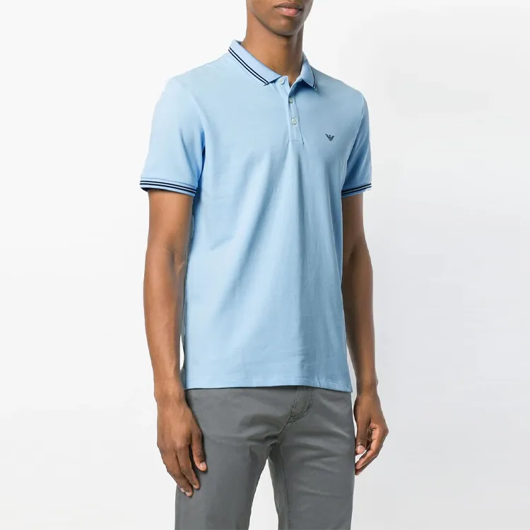 EMPORIO ARMANI Polo Shirts Men Light Blue-2
