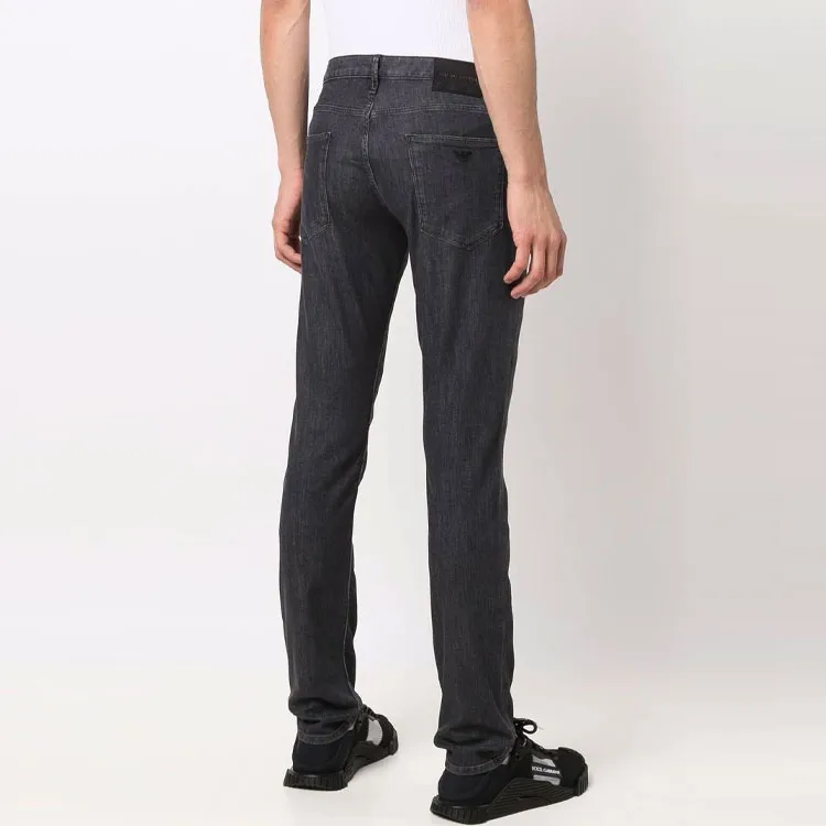 EMPORIO ARMANI Logo Embroidered Skinny Jeans-4