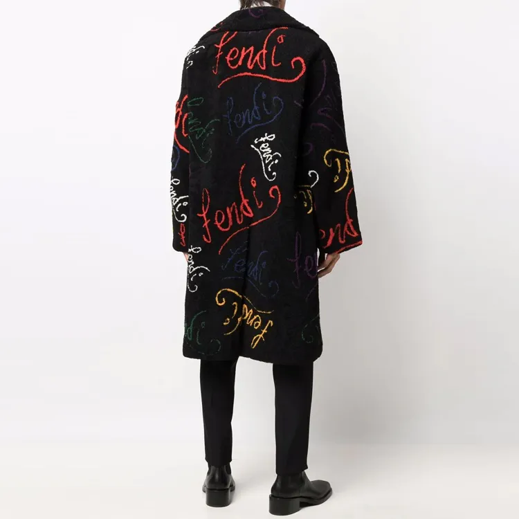 FENDI Leather Jackets Men Black-2