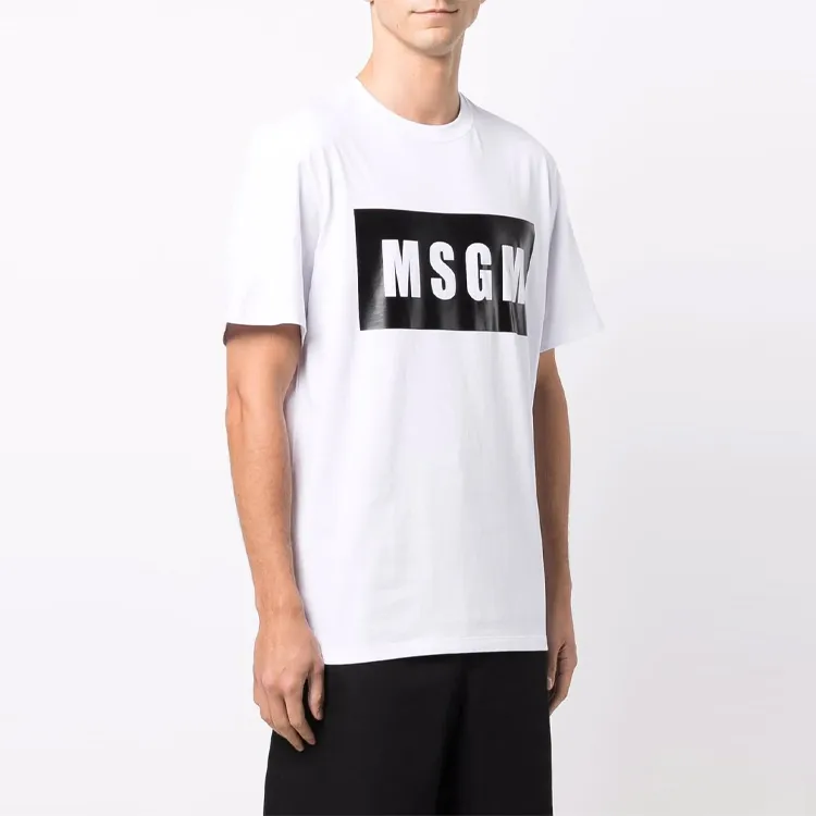 MSGM Logo print Cotton T shirt-3