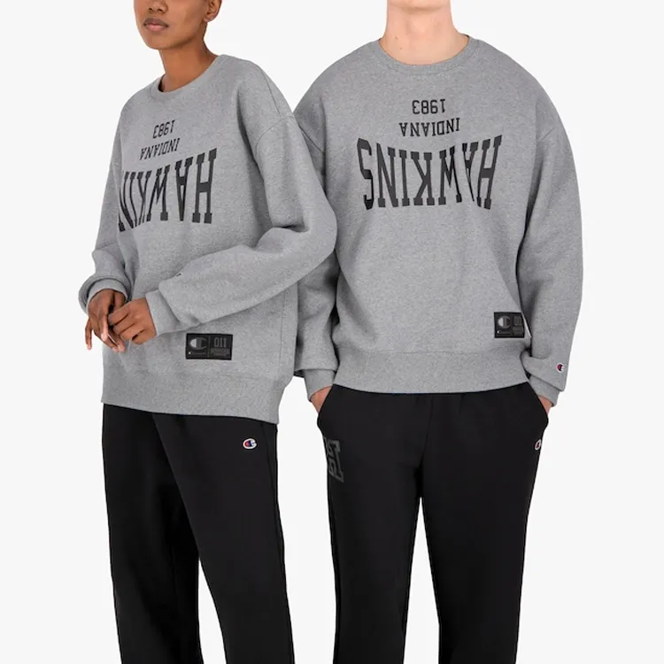 Champion X Stranger Things Sweatshirts Unisex Gray-2