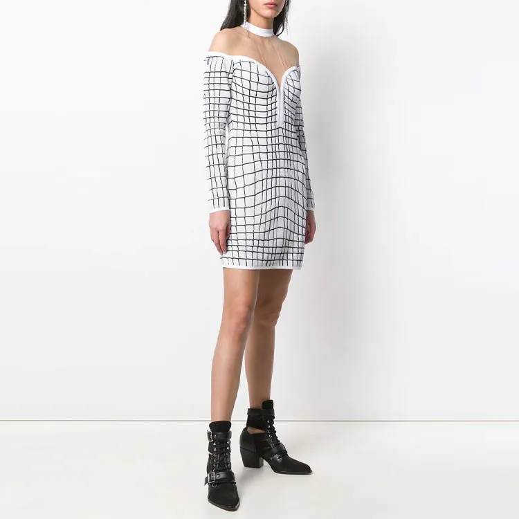 BALMAIN Long Sleeved Dress Women's White-3