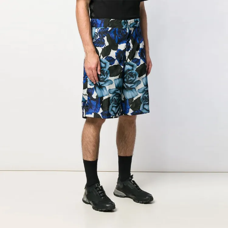 PRADA Casual Shorts Men Blue Black-2
