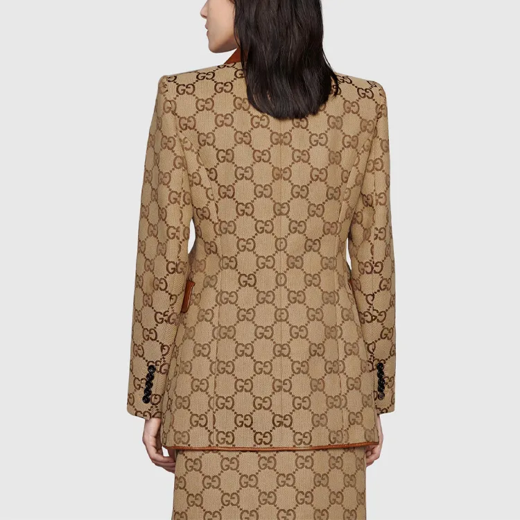 GUCCI X Balenciaga The Hacker Project Maxi Gg Hourglass Jacket Beige/Ebony-2