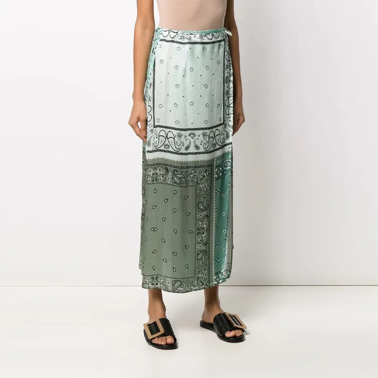 AMIRI Bandana Recon Wrap Long Skirt 'Blue'-3