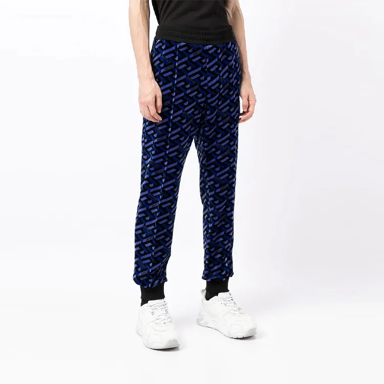 VERSACE La Greca Print Chenille Trackpants-3
