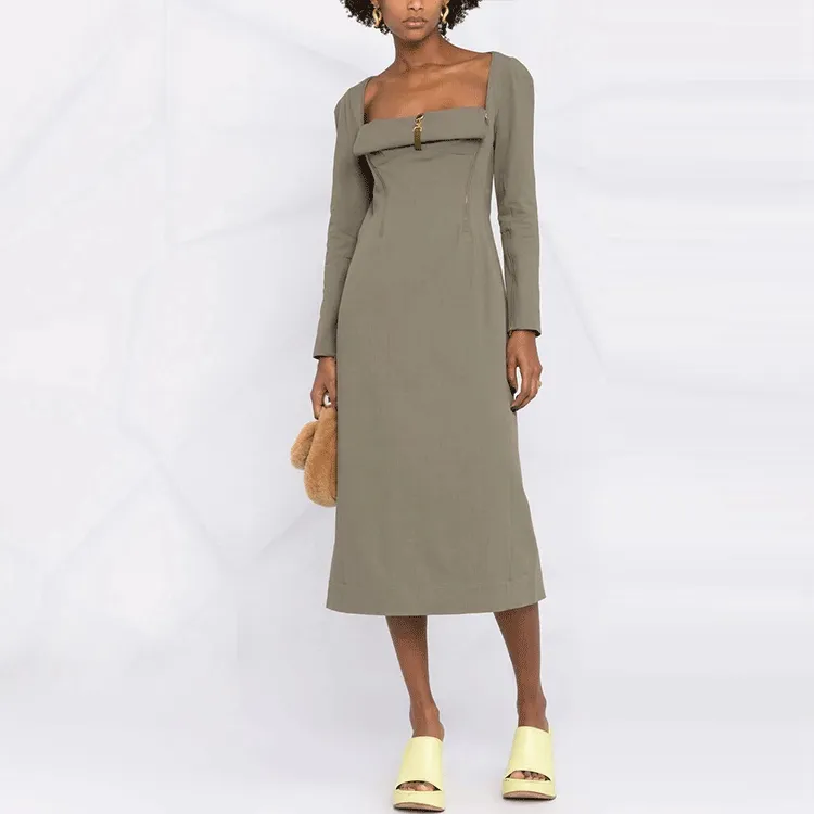Jacquemus Long-Sleeved Dresses Women's Green-1