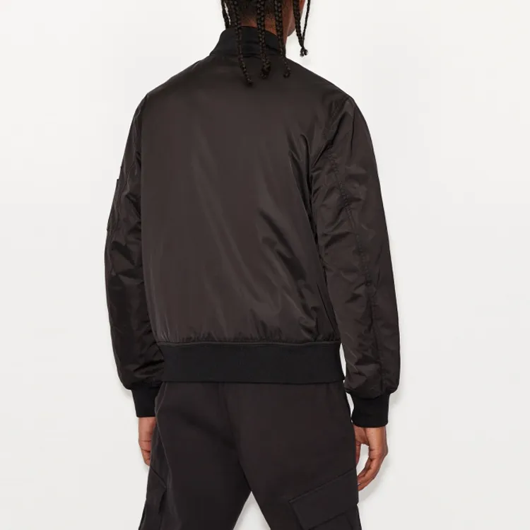 ARMANI EXCHANGE FW21 Letter Solid Color Stand Collar Loose Fit Puffer Jacket Men's Black-5