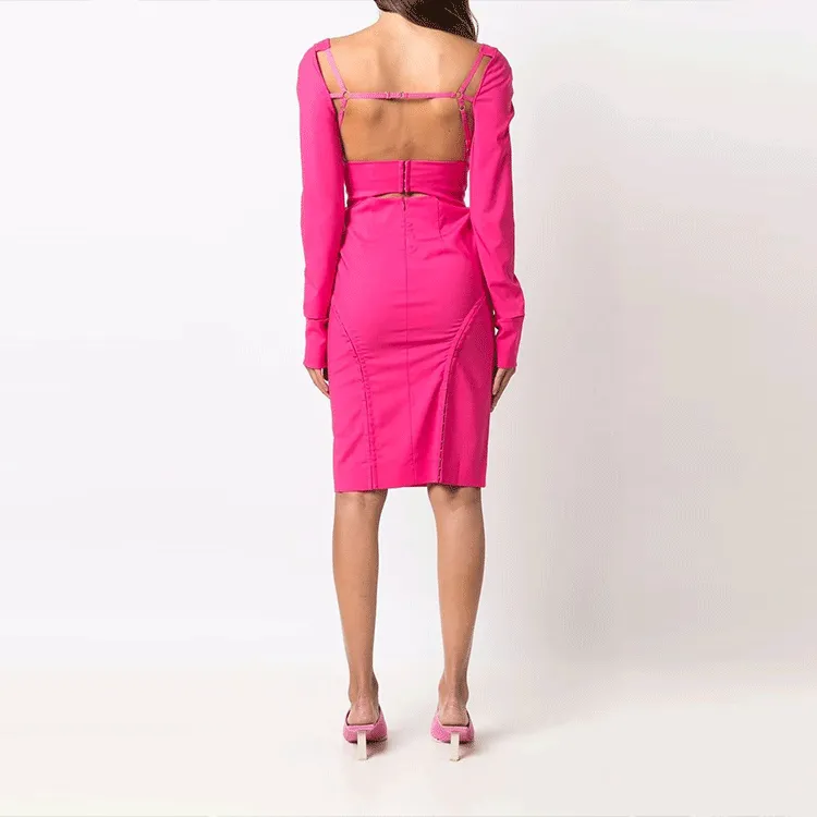 Jacquemus Long-Sleeved Dresses Women's Pink-2