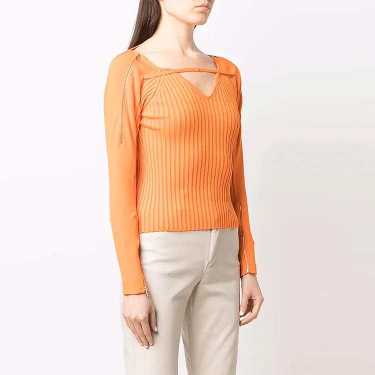 Jacquemus Slim Fit Sweater Women's Orange-2