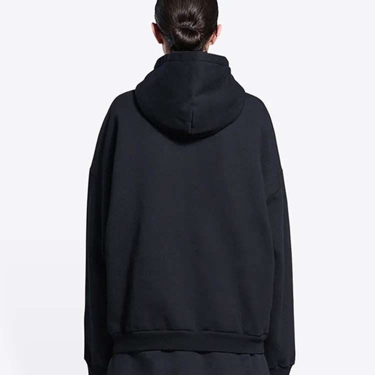 Balenciaga Women's Slime Wide Fit Hoodie Black-4