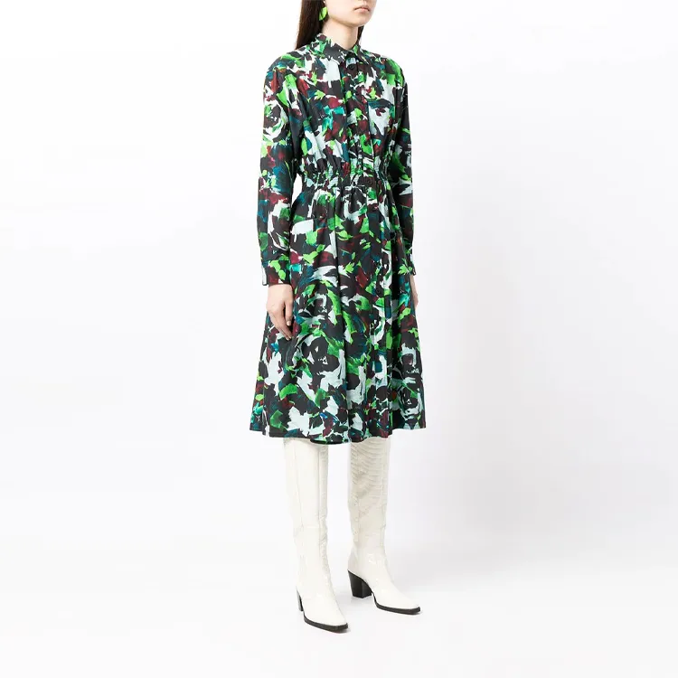 KENZO Long-Sleeved Dresses Women's Green-3