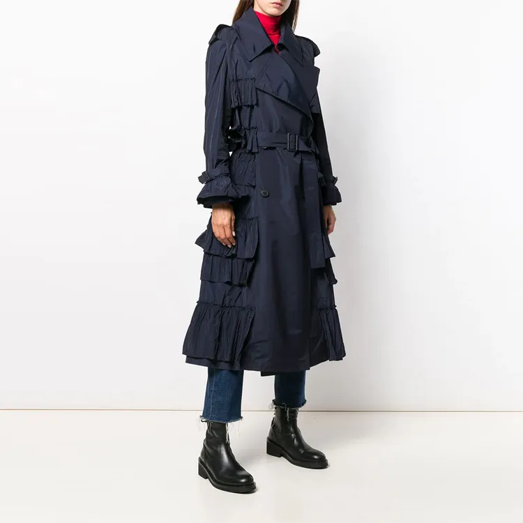 Valentino Trench Coat Women's Dark Blue-3