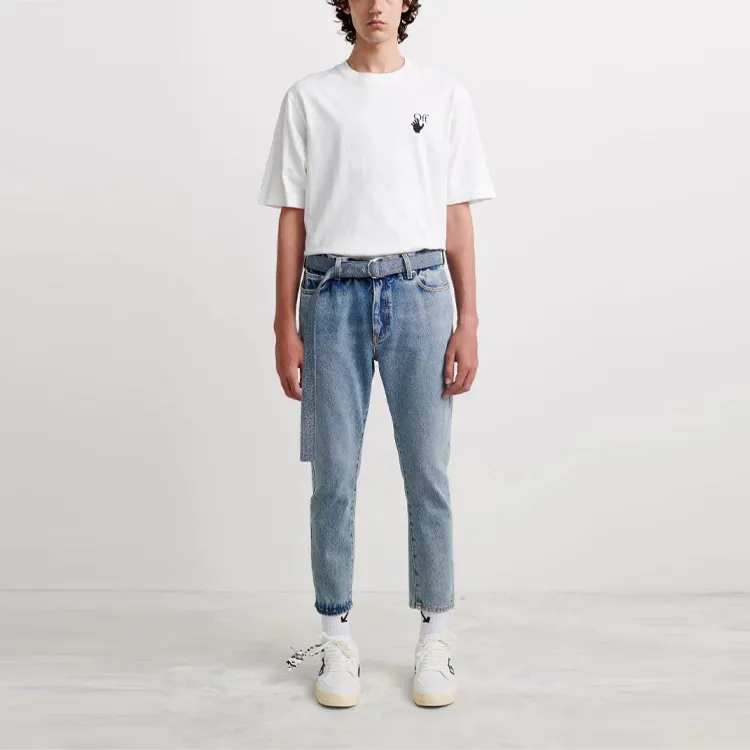 OFF-WHITE Industrial-belt Cropped Jeans-1