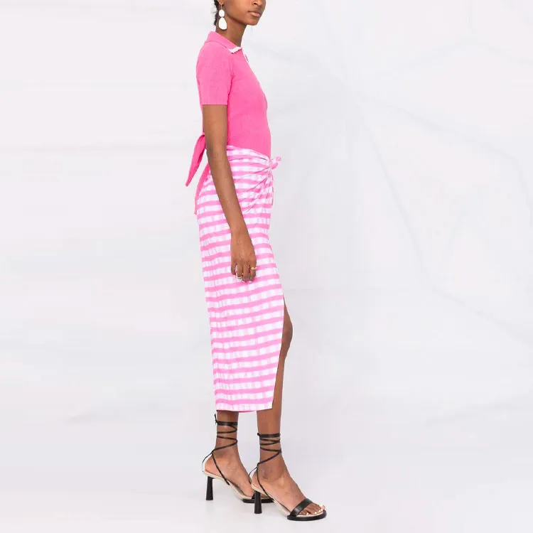 Jacquemus La Jupe Nodi 'Light Pink Checks'-1