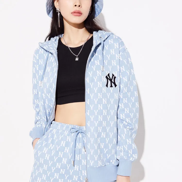 MLB Old Flower Sweatshirt Fall Unisex Blue-3