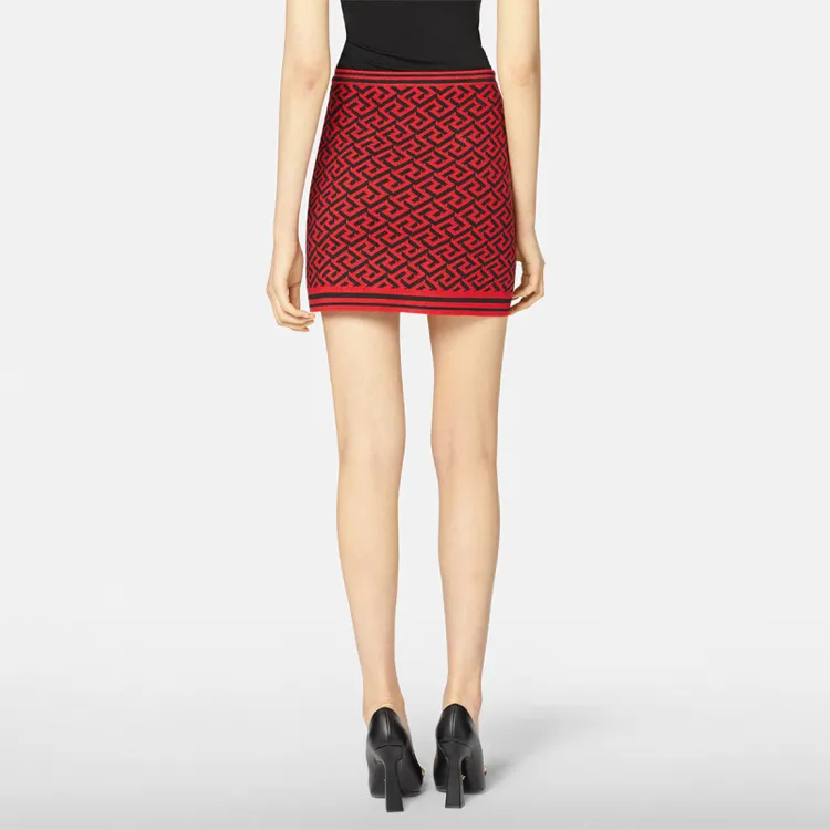 VERSACE Casual Short Skirts Women's Red-3
