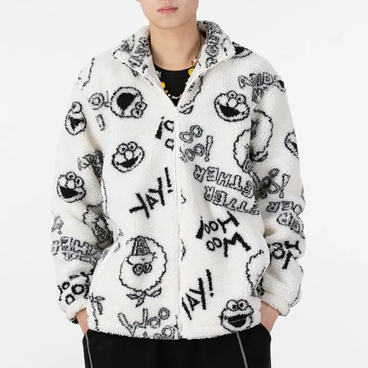 Sesame Street X Adidas Neo Sesame Street Co branded Collection Velvet Jackets Unisex White-4
